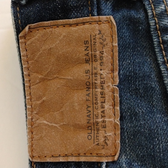 Old Navy Famous Jeans Mens 29x30 Blue Denim Straight Leg Dark Blue Wash - Picture 4 of 5